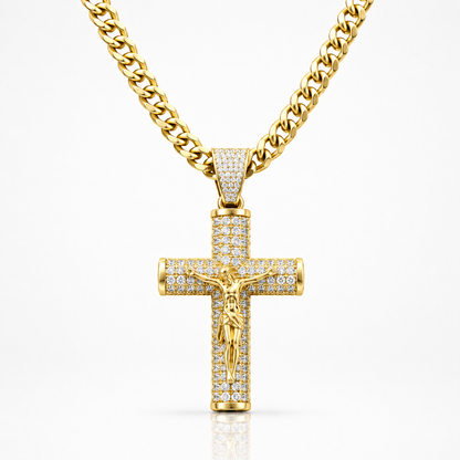 14K Gold Crucifix Chain