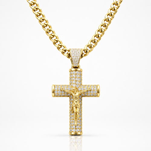 14K Gold Crucifix Chain