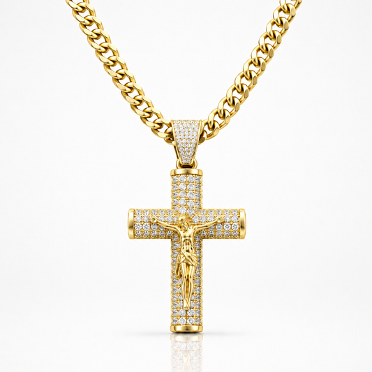 14K Gold Crucifix Chain