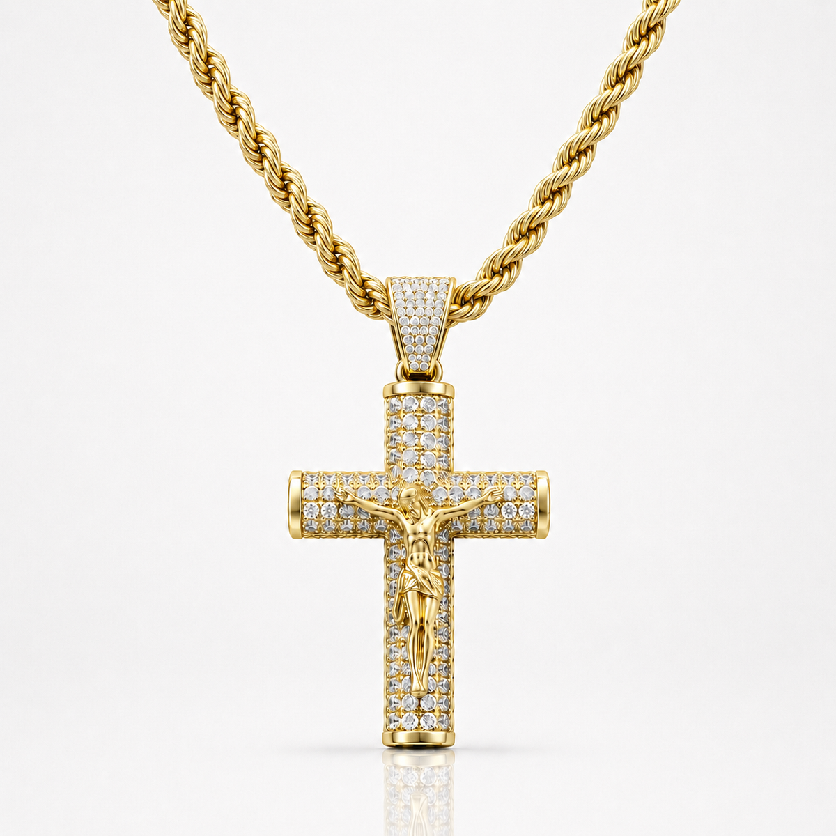 14K Gold Crucifix Chain
