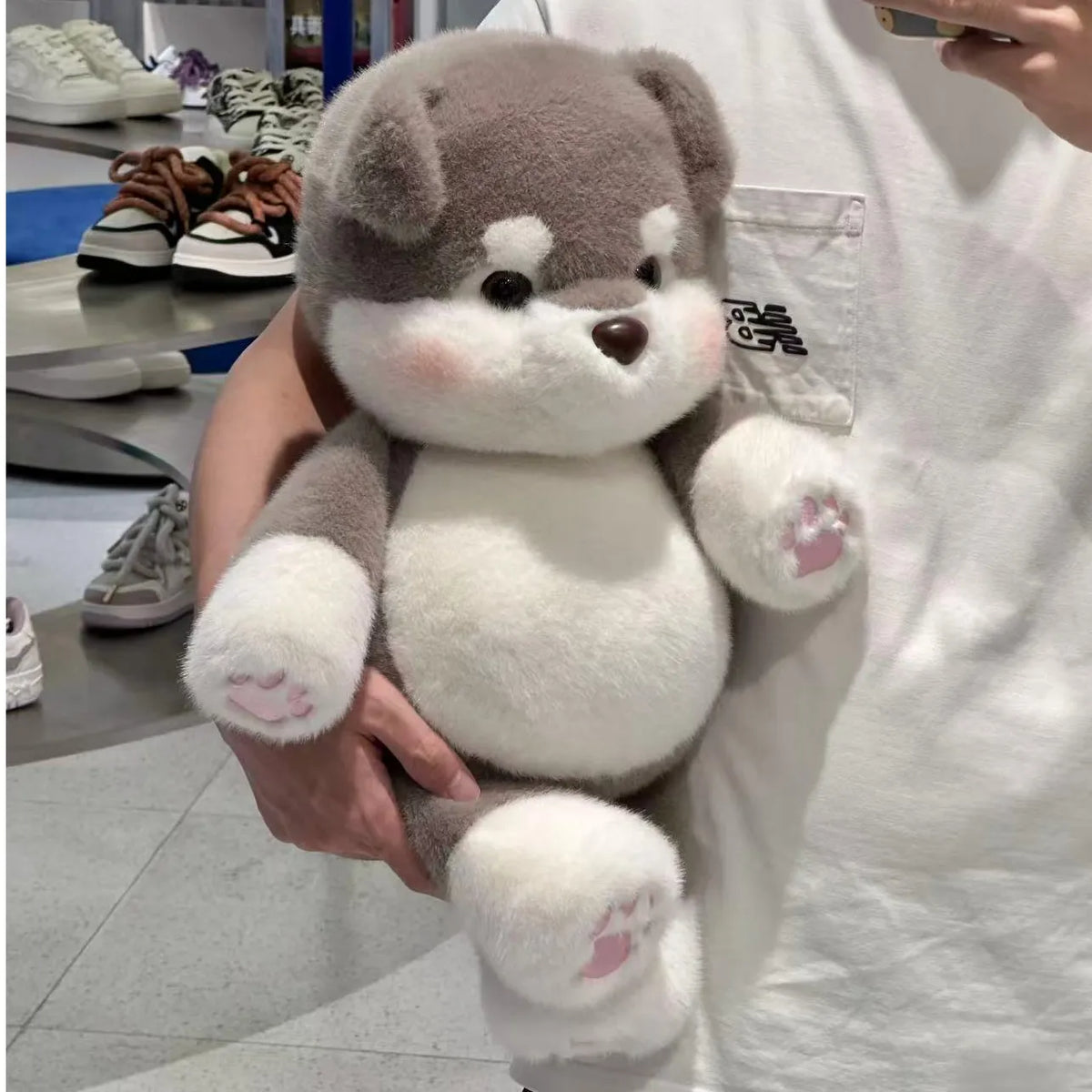 Running Alaskan Malamute Stuffed Animal