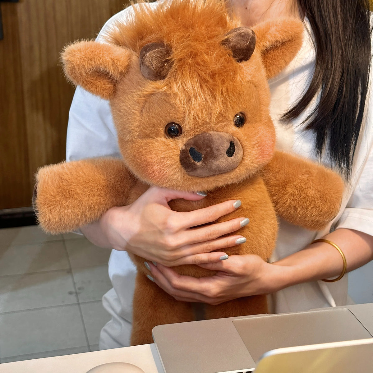 Running Scottish Highland Cow Stuffed Animal